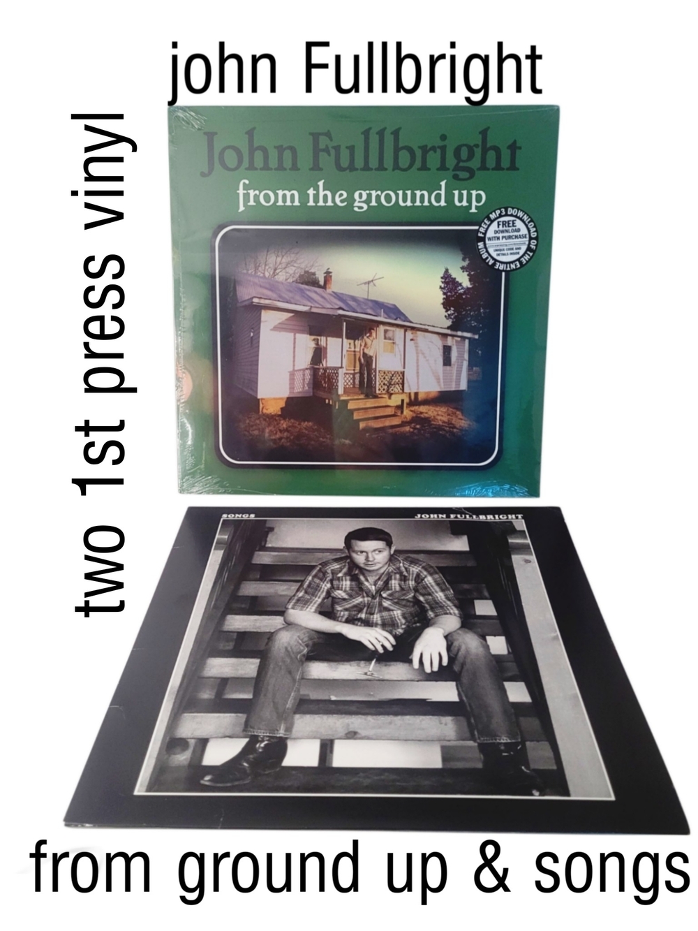 2 John Fullbright 1st Press Folk Rock Vinyl From The Ground Up& Songs